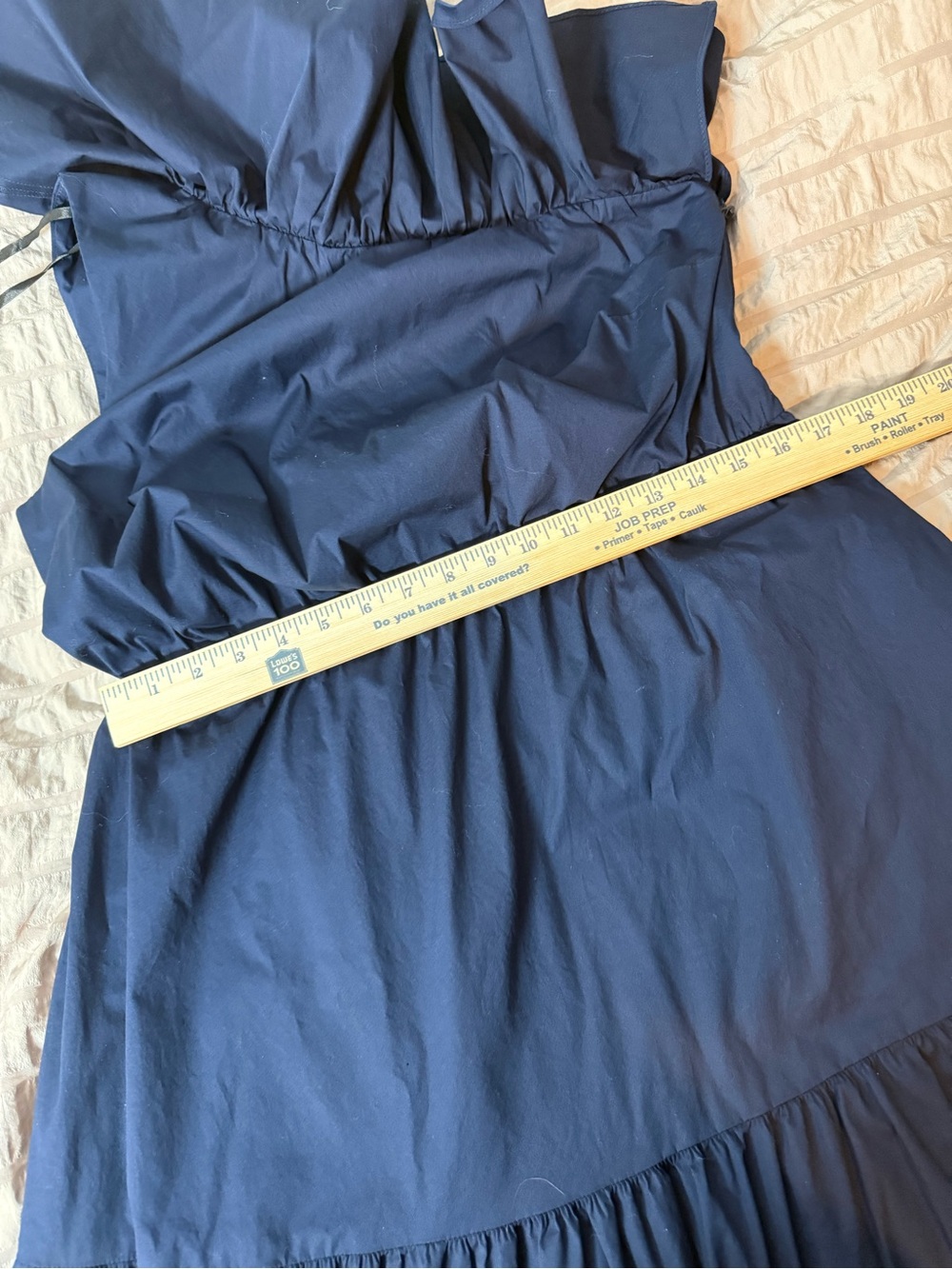 City Chic One-Shoulder Ruffle Maxi Dress in Navy with Pockets - Picture 12 of 13